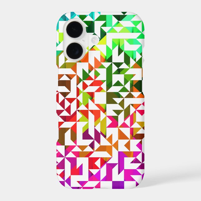 Cute white colourful geometric patterns (Back)