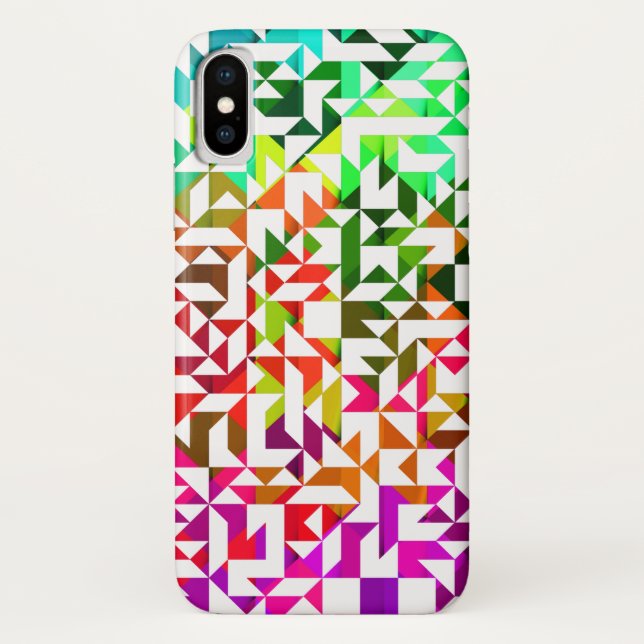 Cute white colourful geometric patterns Case-Mate iPhone case (Back)
