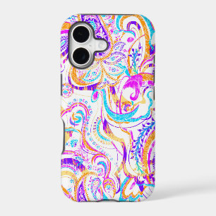 Cute white colourful paisley design