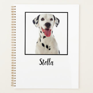 Cute White Custom Dog Photo Planner