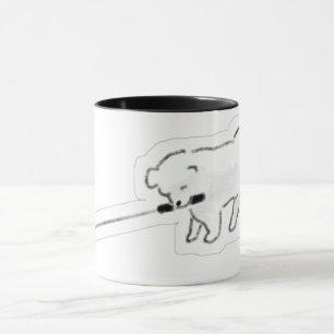Cute White Dog Holding Leash In Mouth Walking Dood Mug