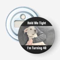 Cute White Dog Scared to Turn Forty Funny Bottle O