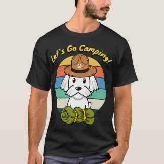 Cute White dog wants to go camping T-Shirt