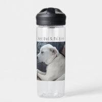 Cute White Dog with Best Dad Pal Ever