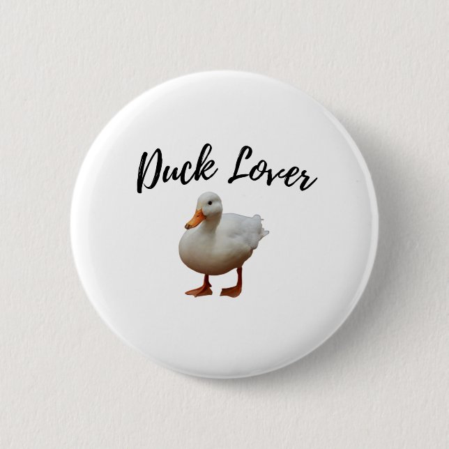 Cute White Duck 6 Cm Round Badge (Front)