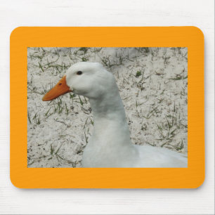 Cute white duck mouse pad
