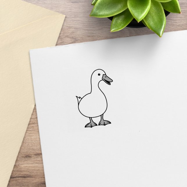 Cute White Duck Pet 1x1 Rubber Stamp (Creator Uploaded)