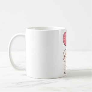 Cute White Duck With Balloons Coffee Mug