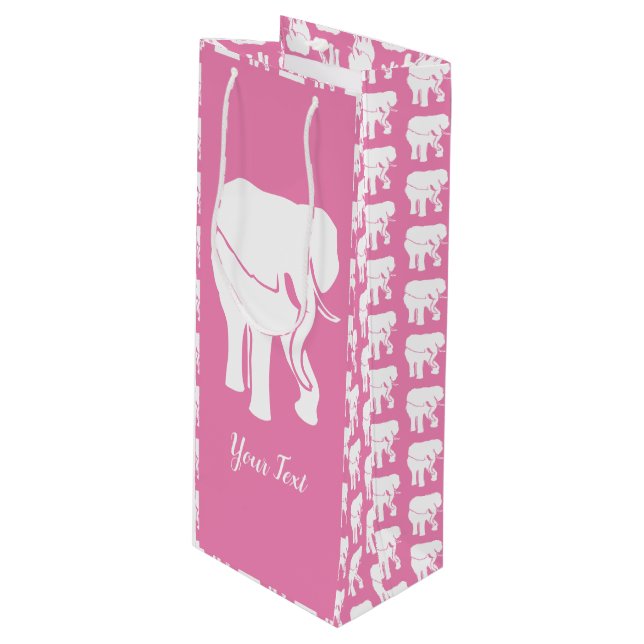 Cute White Elephant Gift Exchange Christmas Game W Wine Gift Bag (Front Angled)