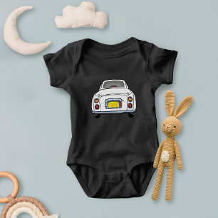 Cute White Figaro Car Figarations Baby Bodysuit