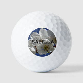 Cute White Flowers Golf Balls