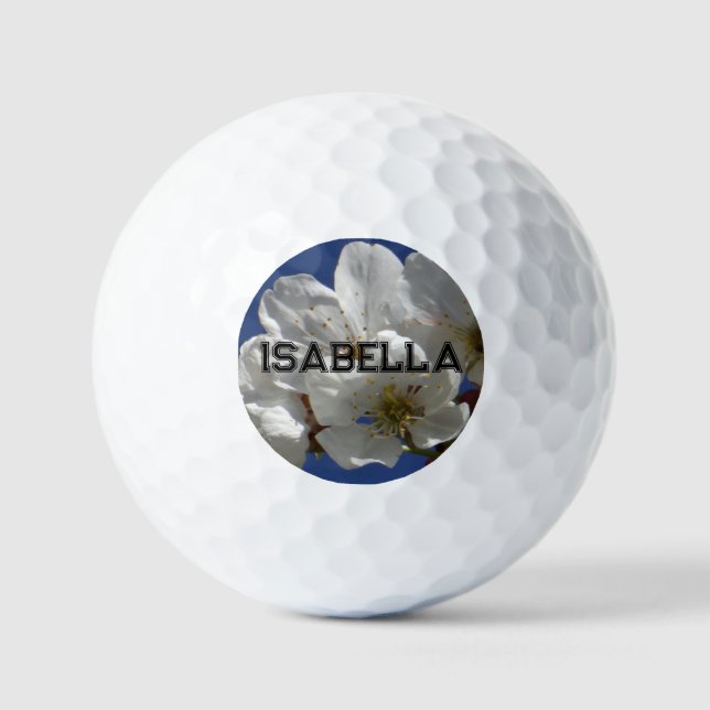 Cute White Flowers Golf Balls (Front)