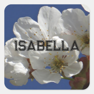 Cute White Flowers Square Sticker