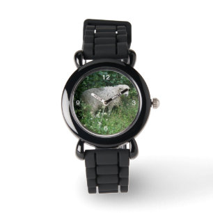 Cute White Fluffy Sheep Eating Glitter Watch