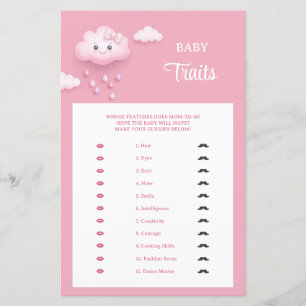 Cute white fluffy smiling cloud 9 Baby Traits game