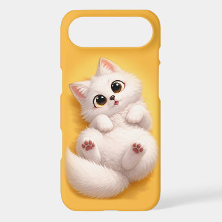 Cute White Fox "Belly-Up" Pink Paws iPhone Case