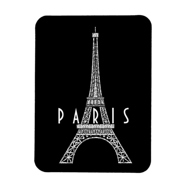Cute white France Paris Eiffel tower Magnet (Vertical)