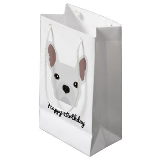 Cute White French Bulldog Birthday Small Gift Bag