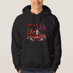 Cute White German Shepherd Dog Driving Red Truck H Hoodie