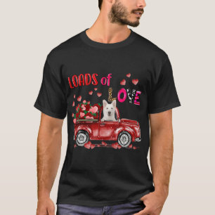 Cute White German Shepherd Dog Driving Red Truck H T-Shirt