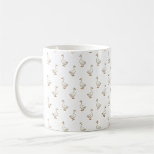 Cute White Goose Pattern Coffee Mug