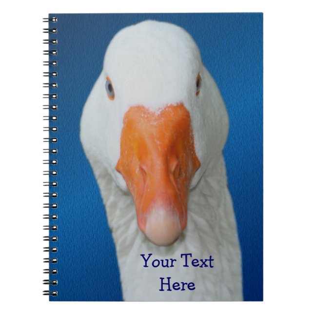 Cute White Goose Personalised Spiral Notebook (Front)