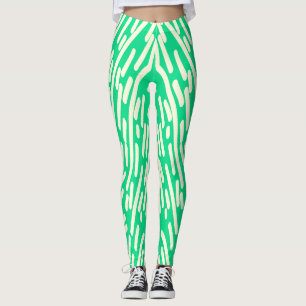 Cute white & green classic "Ratti_Creative_Arts" Leggings