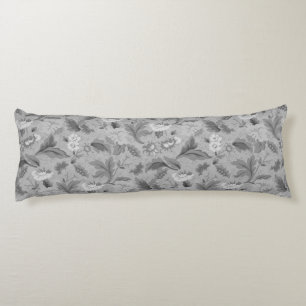 Cute white grey floral background design body cushion