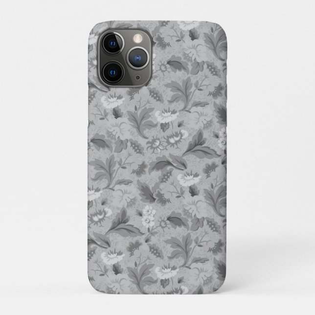 Cute white grey floral background design Case-Mate iPhone case (Back)