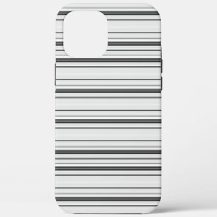 Cute white grey stripes iPhone 12 pro max case