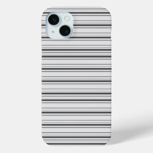 Cute white grey stripes iPhone 15 mini case
