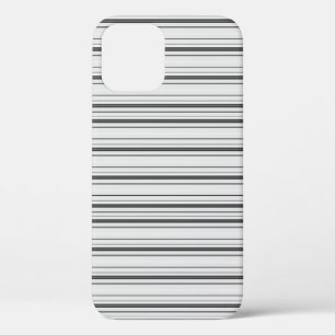 Cute white grey stripes iPhone 12 pro case