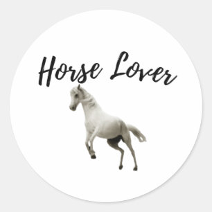 Cute White Horse Classic Round Sticker