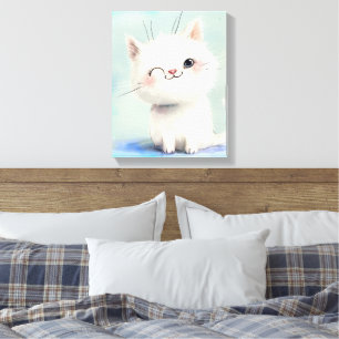 Cute White Kitten Canvas Print