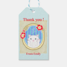Cute White Kitten Cat Gift Tag