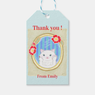 Cute White Kitten Cat Gift Tag