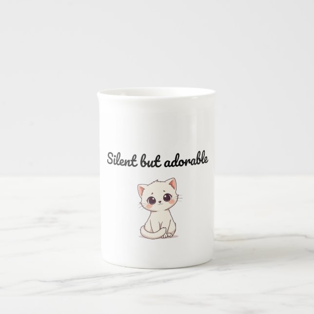 Cute White Kitten Mug – Fun Gift for Cat Lovers &  (Front)
