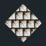 Cute White Kitten Pet Photo Custom Bandana<br><div class="desc">Cute White Kitten Pet Photo Custom Bandanna is designed from a personal photo of our family cat. She is an adorable white long hair cat with unique black markings and one on her chin. She is wearing a pink bow on her head. Makes a great gift idea for a cat...</div>