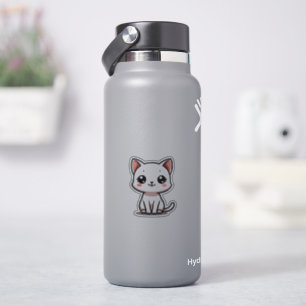 Cute White Kitten Sticker – Big Eyes