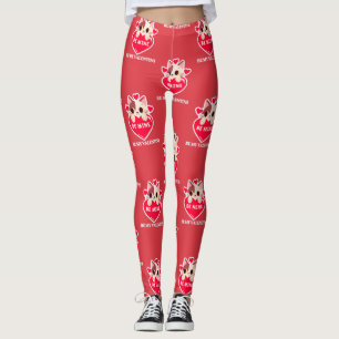 Cute white kitten with heart leggings