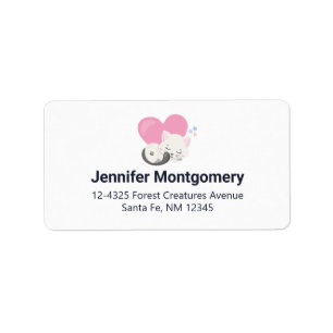 Cute White Kitty Cat Sleeping Label