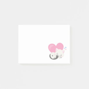 Cute White Kitty Cat Sleeping Post-it Notes