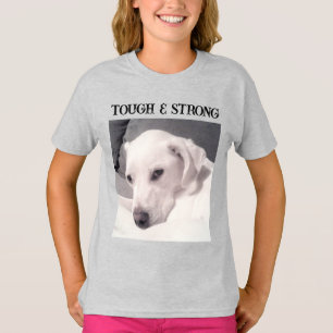 Cute White Labrador Mix Dog Photo Tough and Strong T-Shirt