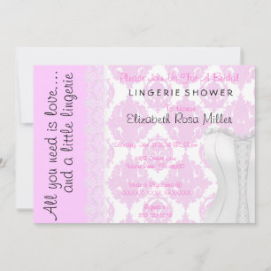 Cute White Lace Corset Lingerie Bridal Shower Invitation