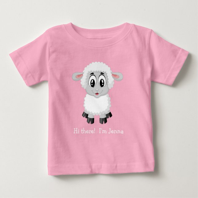 Cute White Lamb | Sheep  Baby T-Shirt (Front)