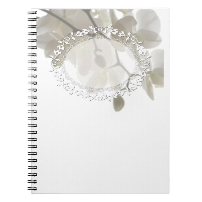 Cute white orchids notebook (Front)