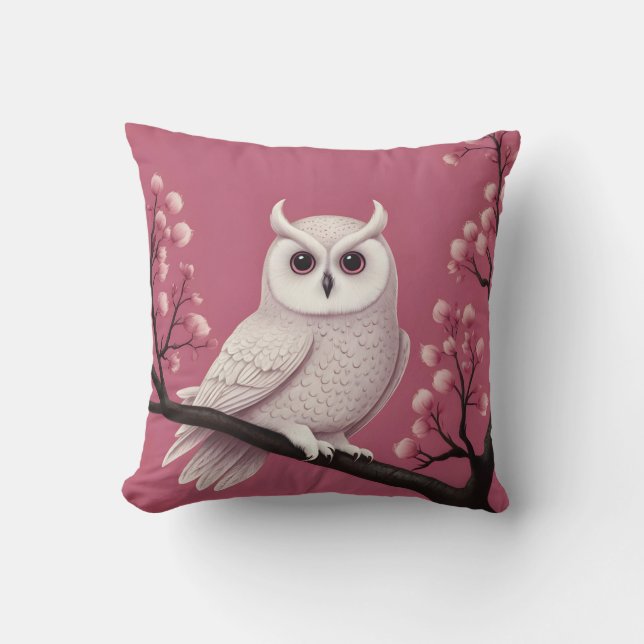 cute white  owl cushion (Front)