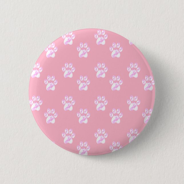 Cute white paws 6 cm round badge (Front)