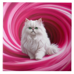 Cute White Persian Decorative Tile