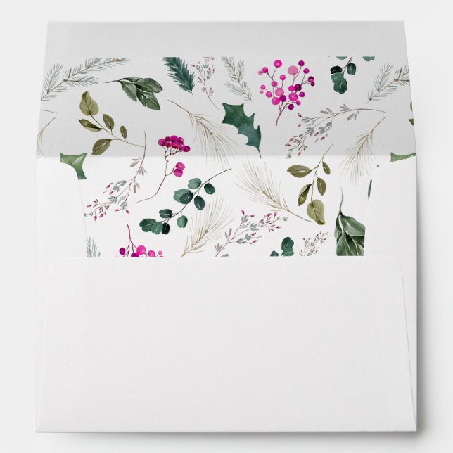 Cute White Pink Christmas Envelope  (Back (Bottom))